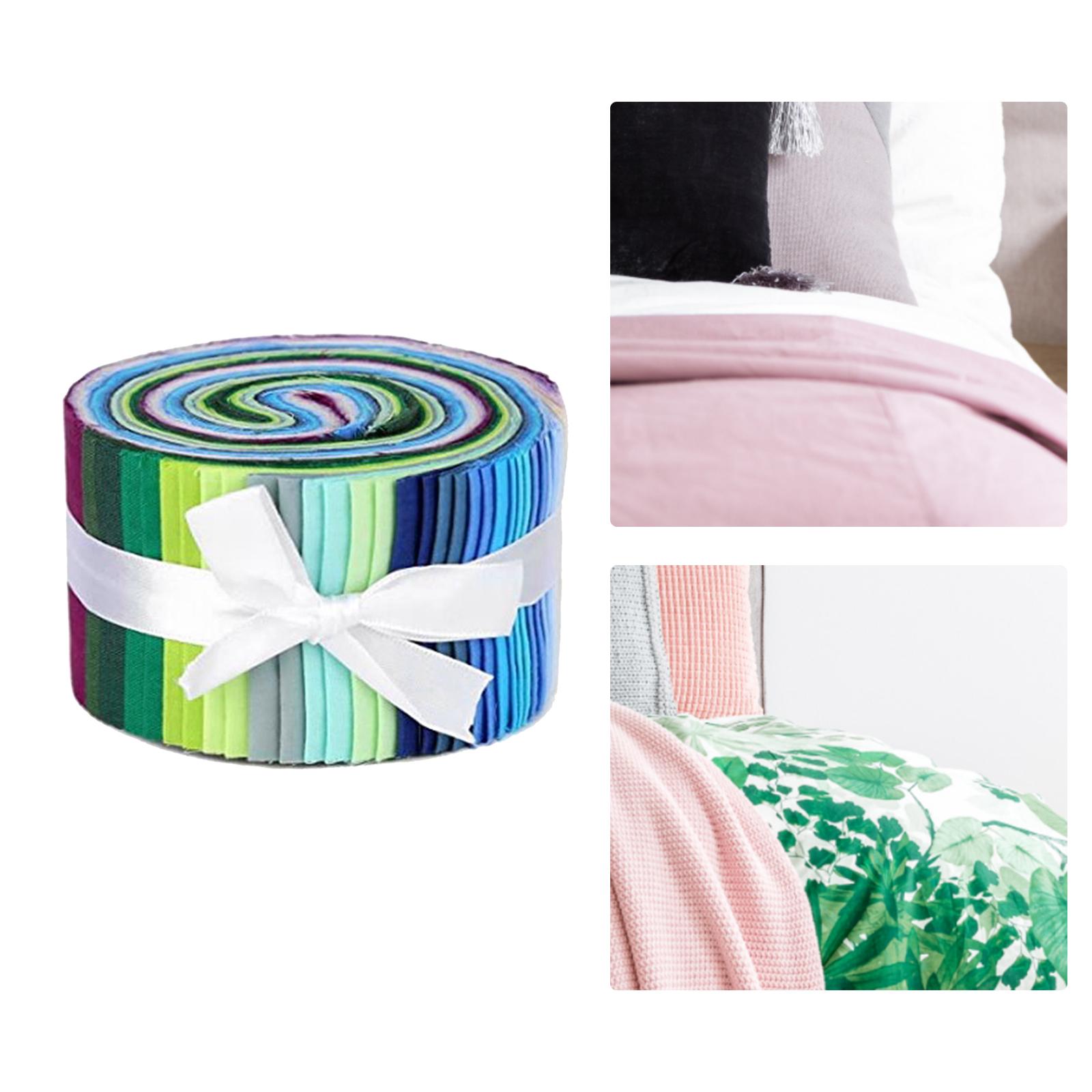 Loviver 36Pack Roll Up Cotton Fabric Strips Quilting DIY Precut Craft Fabric Cloth