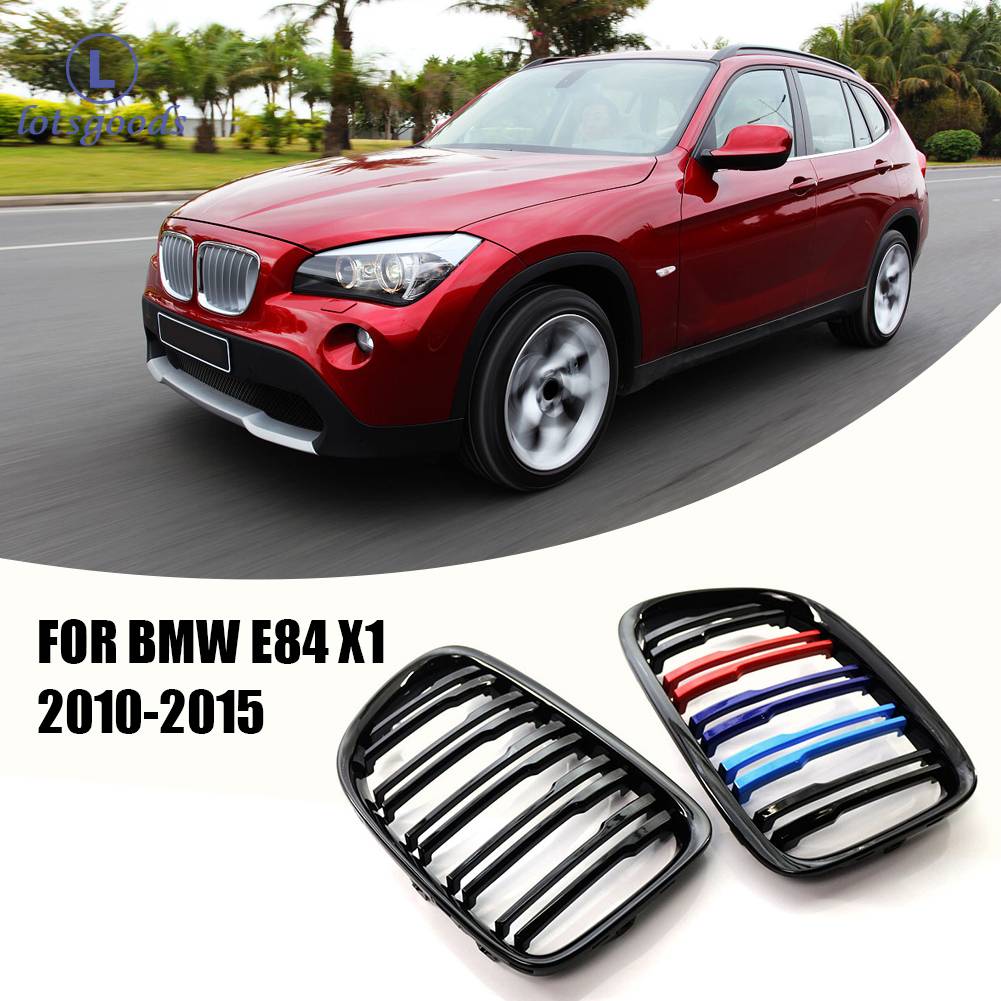 Dual Line Kidney Grille Replacement for BMW E84 X1 2010-2015 Gloss Black M Color