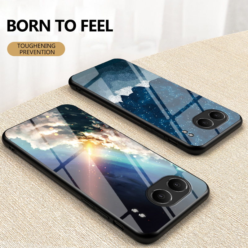Phone case OnePlus Nord 4 Couple Starry Moon Mirror Glass Protector Meteor Start Back Cover OnePlus Nord 4 5G Case. 