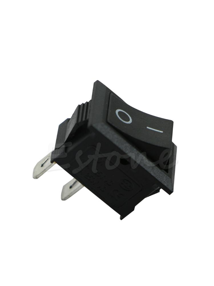 【New arrival 】 Black White On/Off Rectangle Rocker Switch Car Boat Button KCD1-2Pin 250V 3A New