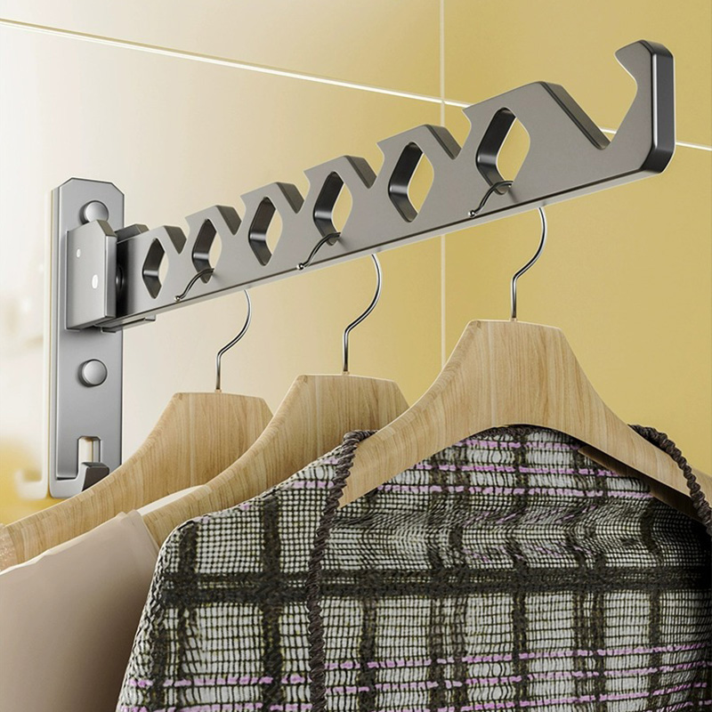 Clothes Drying Rack, Multi-Purpose Foldable Clothes Hanging Rack, for Balcony/Bedroom/Wardrobe/Bathroom, Space Saving, Easy Installation