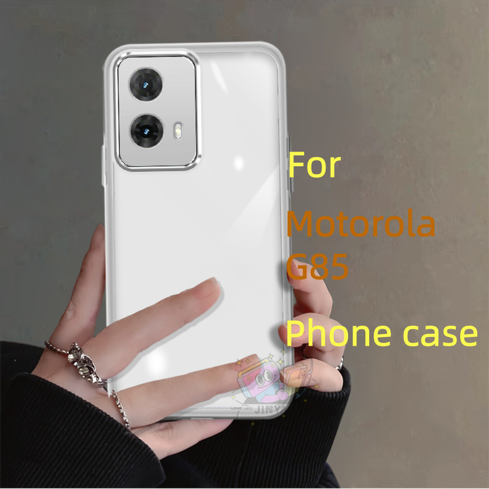 【Art Style】For Motorola G85 Phone case transparent Lens protector Stain-Resistant Cushioned Airbag Designer Anti-fingerprint Protective Case. 