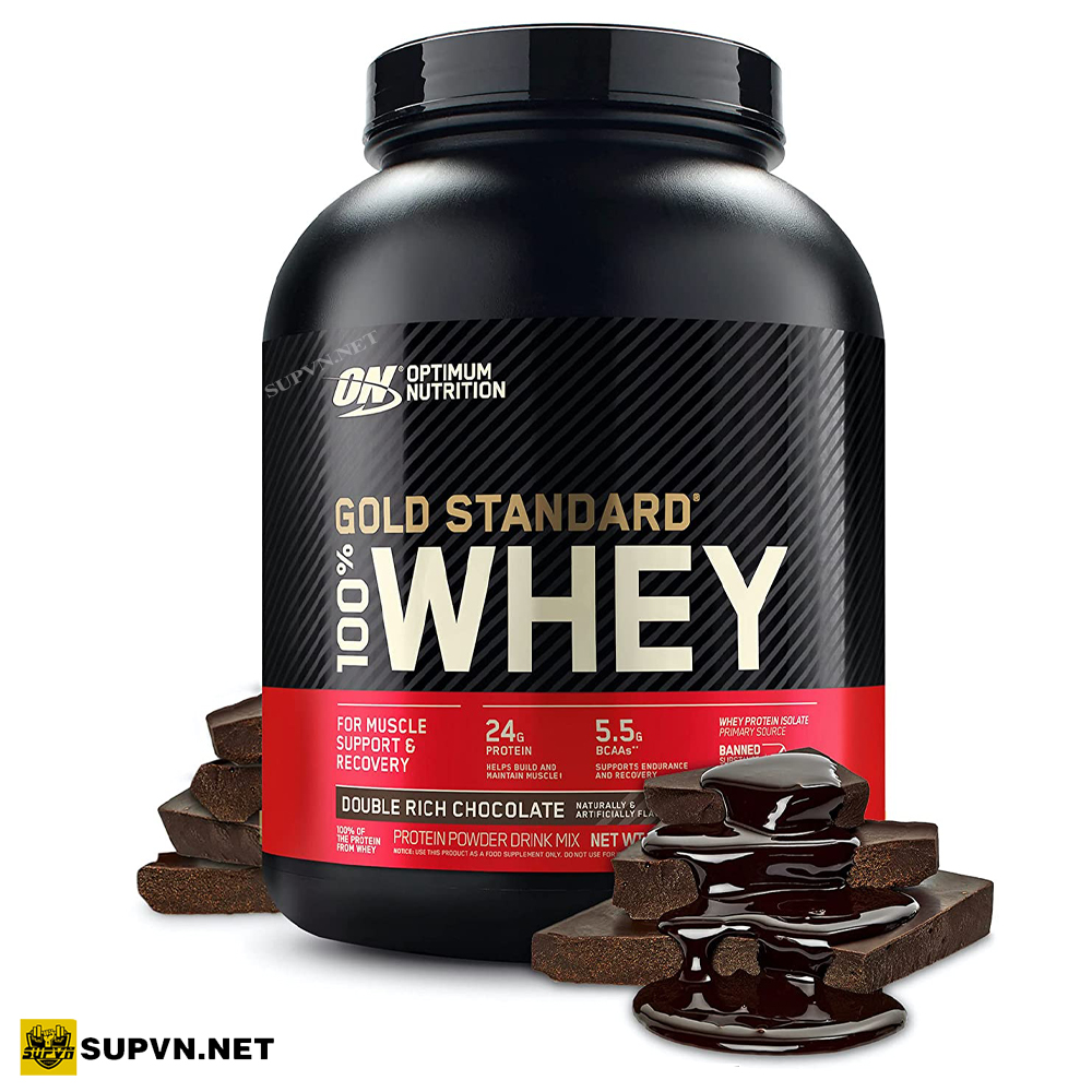 (Tặng Bình Lắc) 100% Whey Protein On Gold Standard Optimum nutrition 5lbs - Whey On Gold Standard 5.64 Lbs - Sữa tăng cơ bổ sung Protein