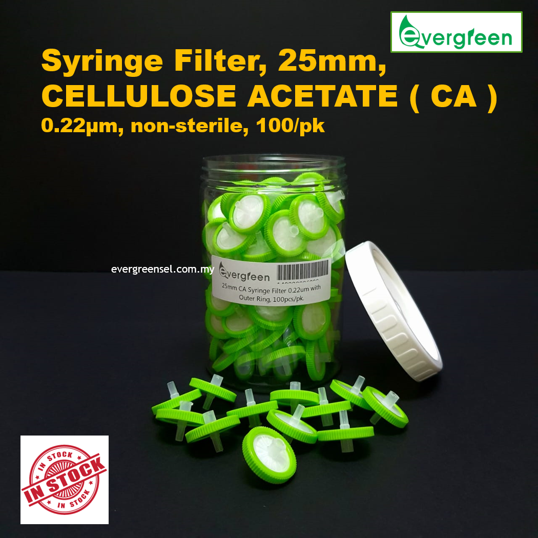 ( READY STOCK ) Laboratory Syringe Filter 25mm, CELLULOSE ACETATE ( CA