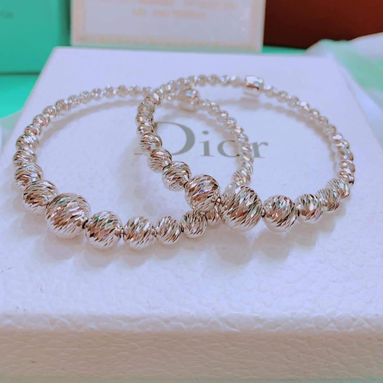 [HCM]Vòng tay bạc, lắc tay bi cao cấp mạ bạch kim mạ vàng trắng, lắc tay xi kim, lắc tay bạc ta mạ vàng 18k xinh đẹp không bay màu Trang Sức Miga L050 - đeo đi tiệc đi chơi siêu xinh