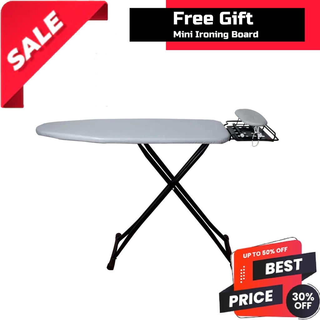 (Goods in hand)COD Metal Ironing board can be adjusted in 6 levels ...