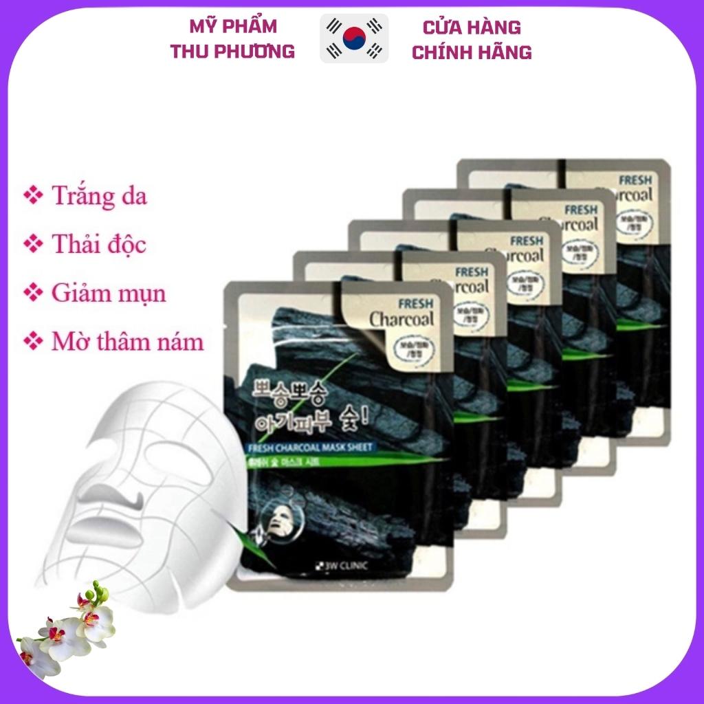 Mặt nạ than hoạt tính dưỡng da - mặt nạ giấy mỹ phẩm hàn quốc cao cấp 3w clinic fresh charcoal mask sheet