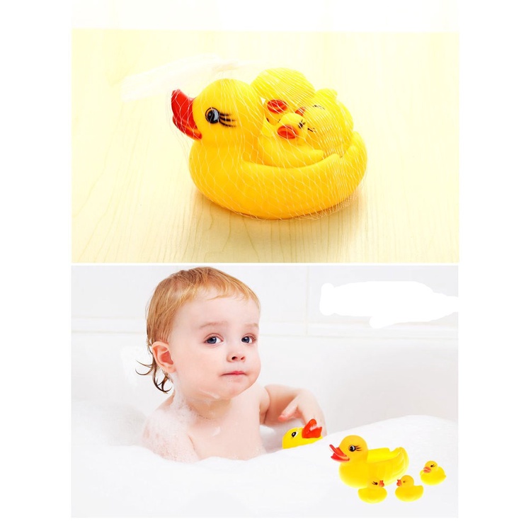 Đồ chơi đàn vịt nhà tắm kêu chip 4 con