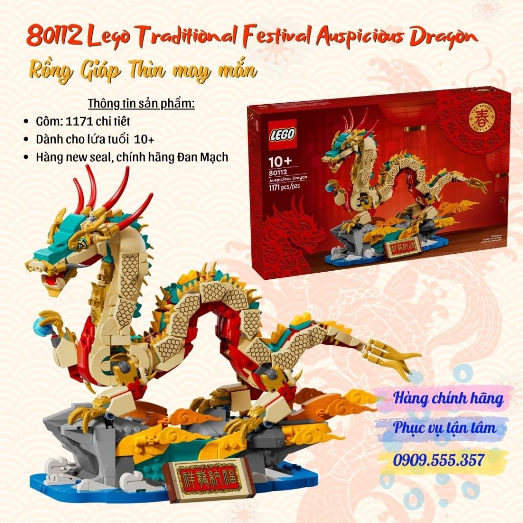 80112 Iego Seasonal Chinese Traditional Festival Auspicious Dragon - Tết Rồng giáp thìn may mắn 2024