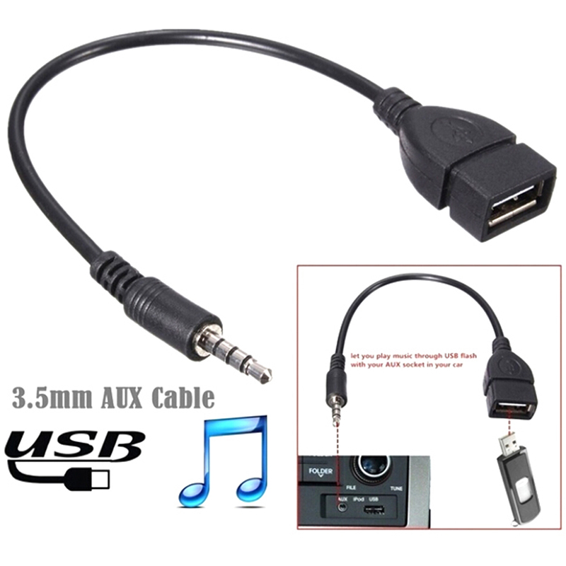 Cjing 1 chiếc giắc cắm aux âm thanh đực 3.5mm sang usb 2.0 loại a cáp chuyển đổi