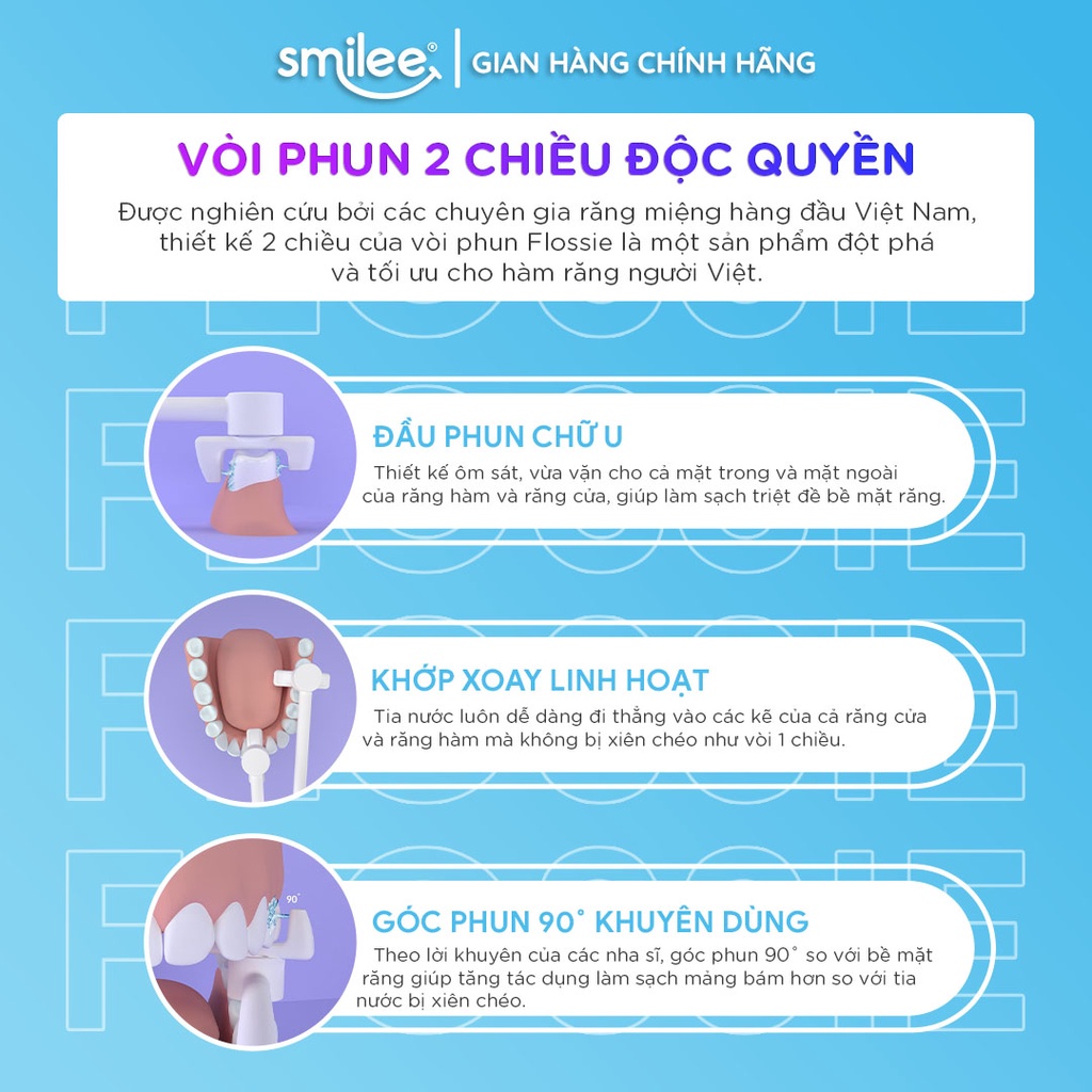 Combo 2 vòi phun 2 chiều thay thế cho máy tăm nước Flossie
