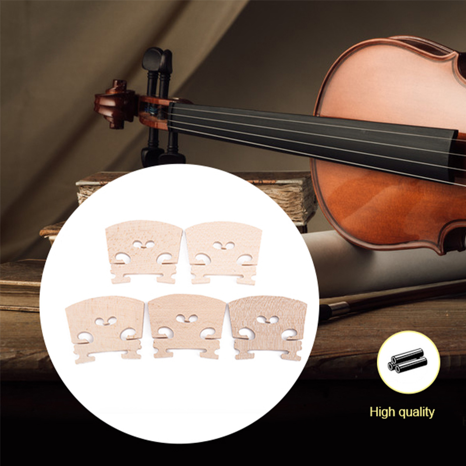 5Pcs Violin Bridges 4/4 Maple Wood Bridge Part Accessory