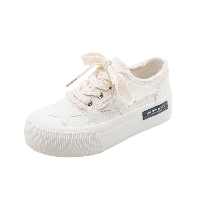 RENBEN Niche design student black platform canvas shoes star beggar shoes women's shoes
