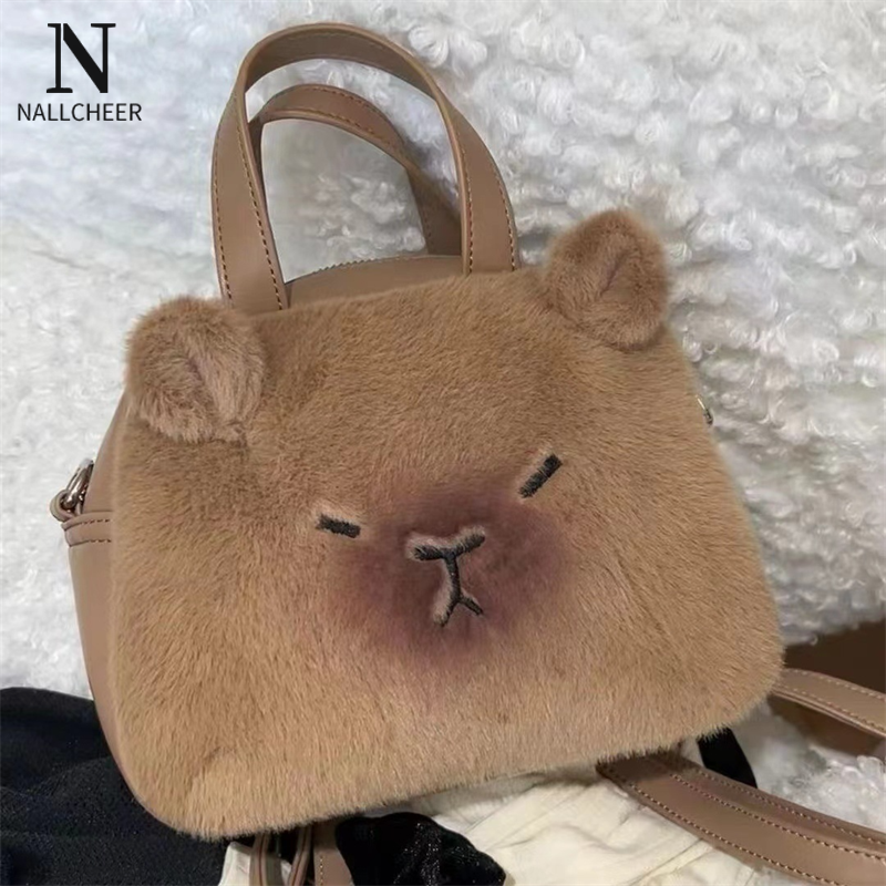 NALLCHEER Niche design cute Capibala backpack plush handbag
