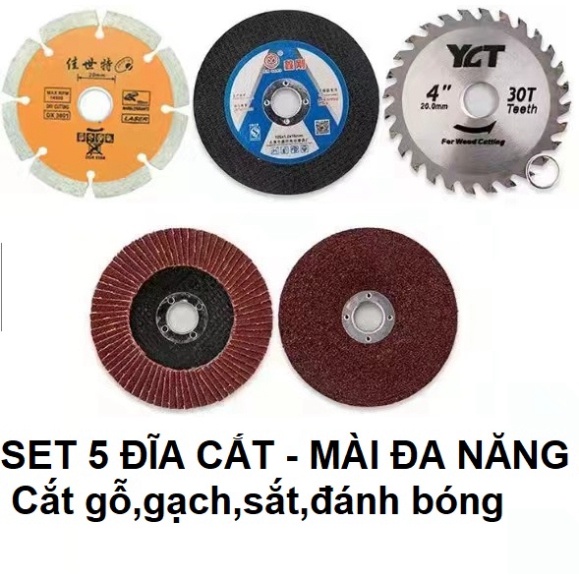 Bộ 8 đĩa cắt mài đa năng 100mm cưa cắt mài chà nhám đánh bóng đa năng gắn máy mài góc máy cắt cầm tay máy khoan điện