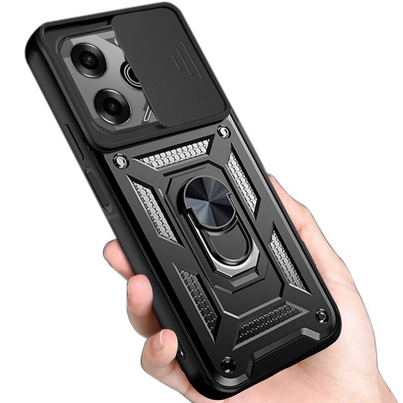 Phone case Tecno Pova 6 Pro Armor Ring Case Cover Adsorb Car Holder Shockproof Camera Protection Cover Back Cover Tecno Pova 6Pro Case.