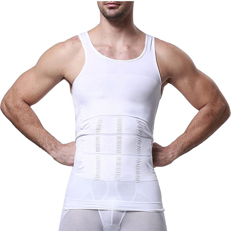 YIPINYOUYOU丨Men's tank top - Shapewear for men The corset pulls in the chest and the back Slimming short sleeve Tight underwear
