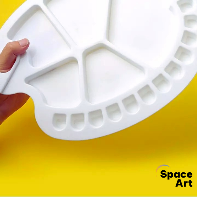 [Space Art Store]  Khay Pha Màu Nhựa Oval