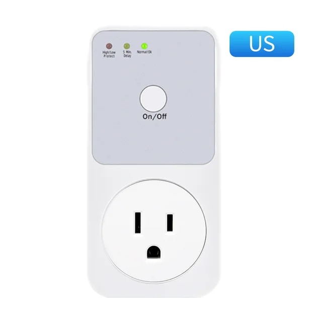 Automatic Voltage Protector Socket Switcher Vac 220v Power Surge Protector Eu Fr Uk Plug Socket Refrigerator Protect