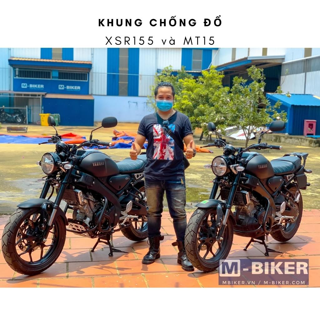 Chống đổ XSR155, MT15, khung bảo vệ xe sơn tĩnh điện màu đen