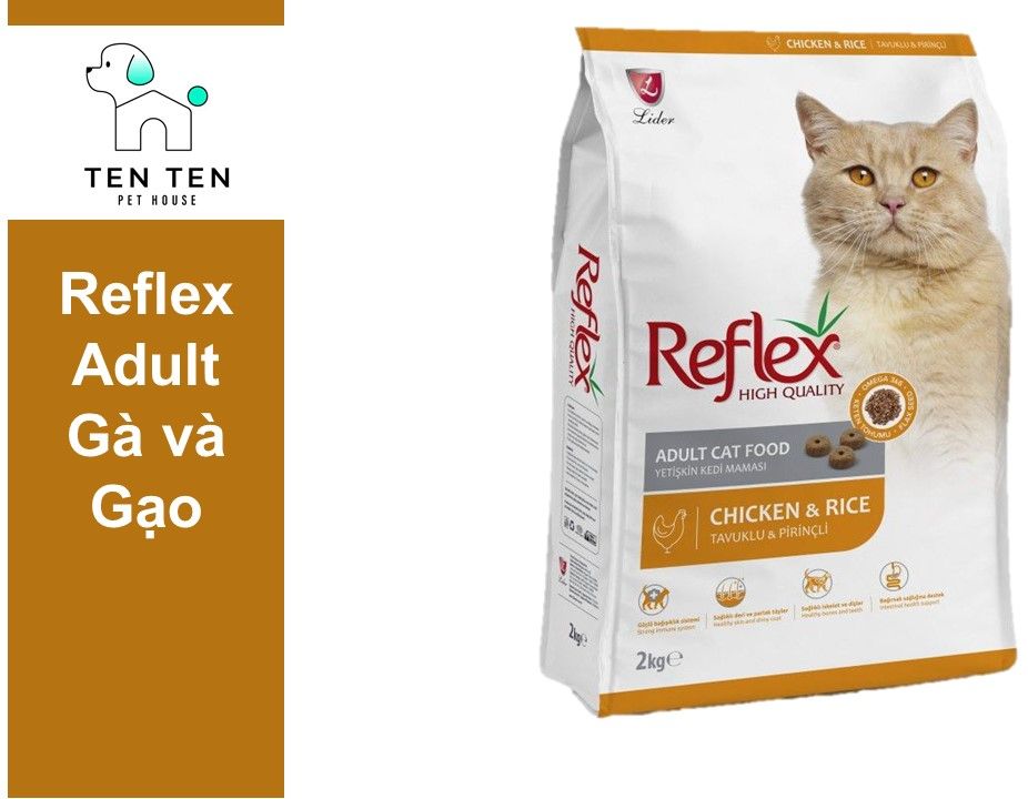 Thức ăn hạt khô cho mèo Reflex adult vì gà túi 1kg thumbnail