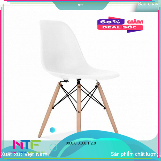 GHẾ EAMES NHỰA CHÂN GỖ HÀNG CAO CẤP LOẠI 1 SÀNH HOME- DECOR