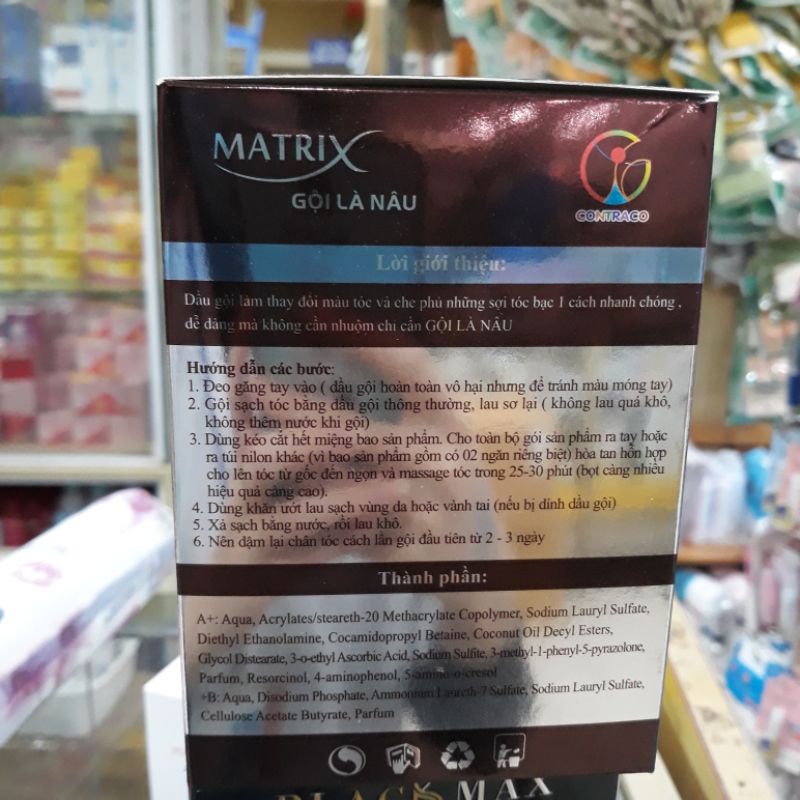 GỘI LÀ NÂU MATRIX HỘP 10 GÓI