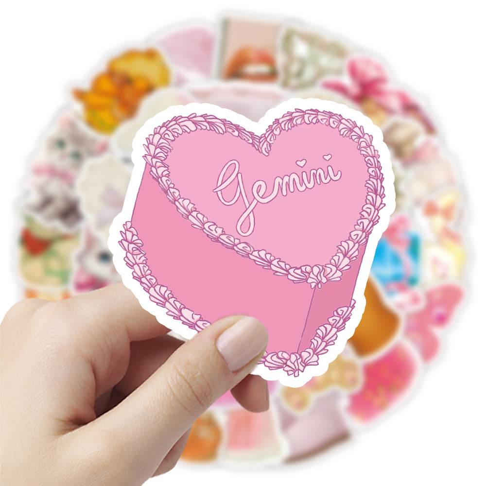 50 Coquette Cute Pink Stickers Decorative Stickers