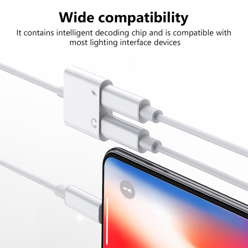 Mobile Audio Adapter 3.5mm Jack Headset Charging Connector Adapter Cable For Iphone