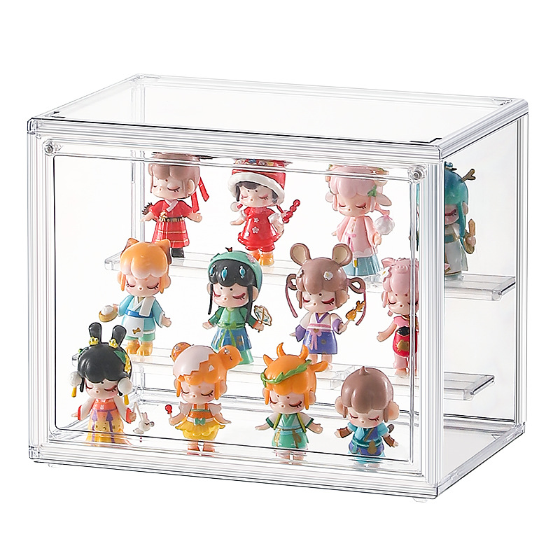 Blind box storage display shelf, desktop transparent dustproof acrylic storage cabinet figure display box