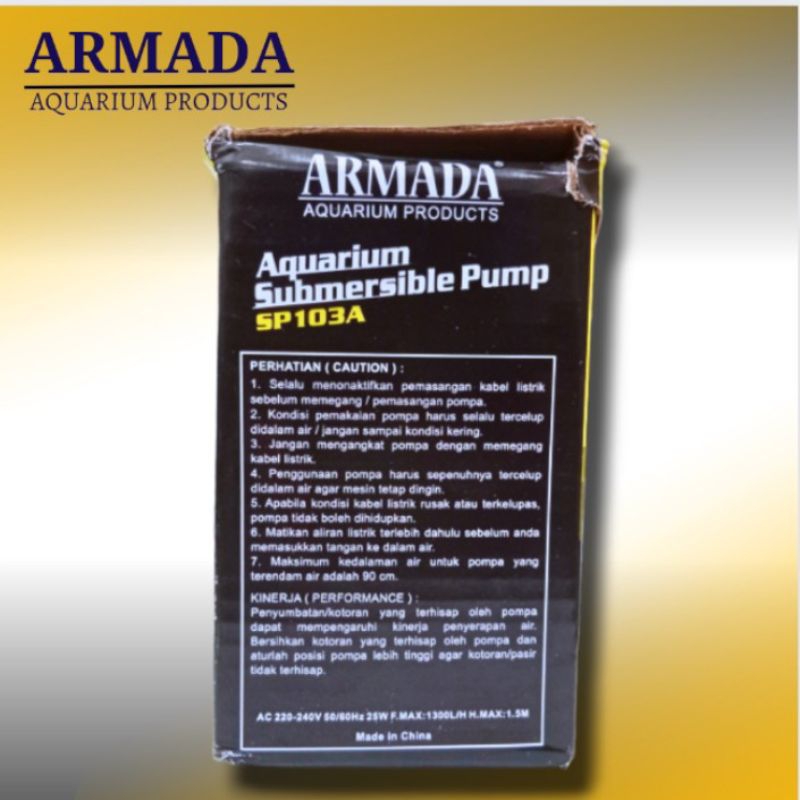 ARMADA SP 103A Submersible pump Pompa aquarium kolam hidroponik