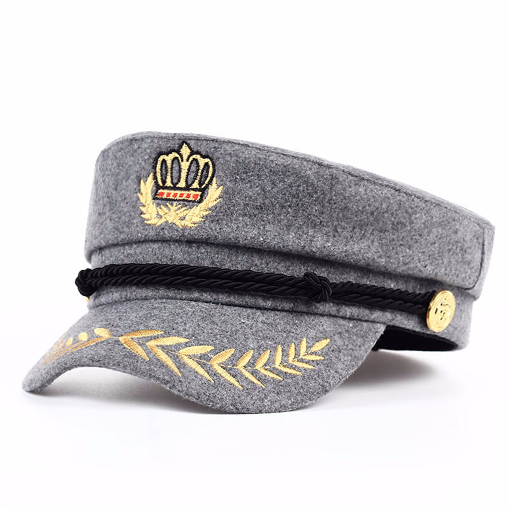 Beret Flat Cap Navy Cap Duck Tongue Cap Embroidered Hat
