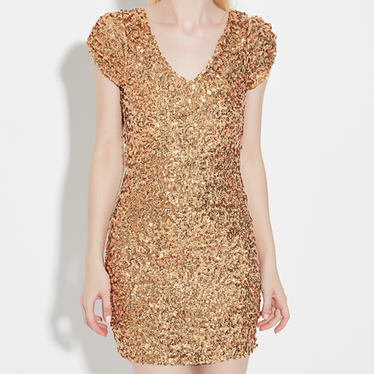 ĐầM Dạ HộI Dự TiệC Đầm sequin cổ chữ V ryrystyle