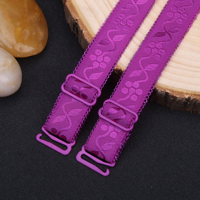 Bdti 1Pair Underwear Accessories Embroidered Elastic Adjustable Bra Strap Shoulder Strap Replacement Women's