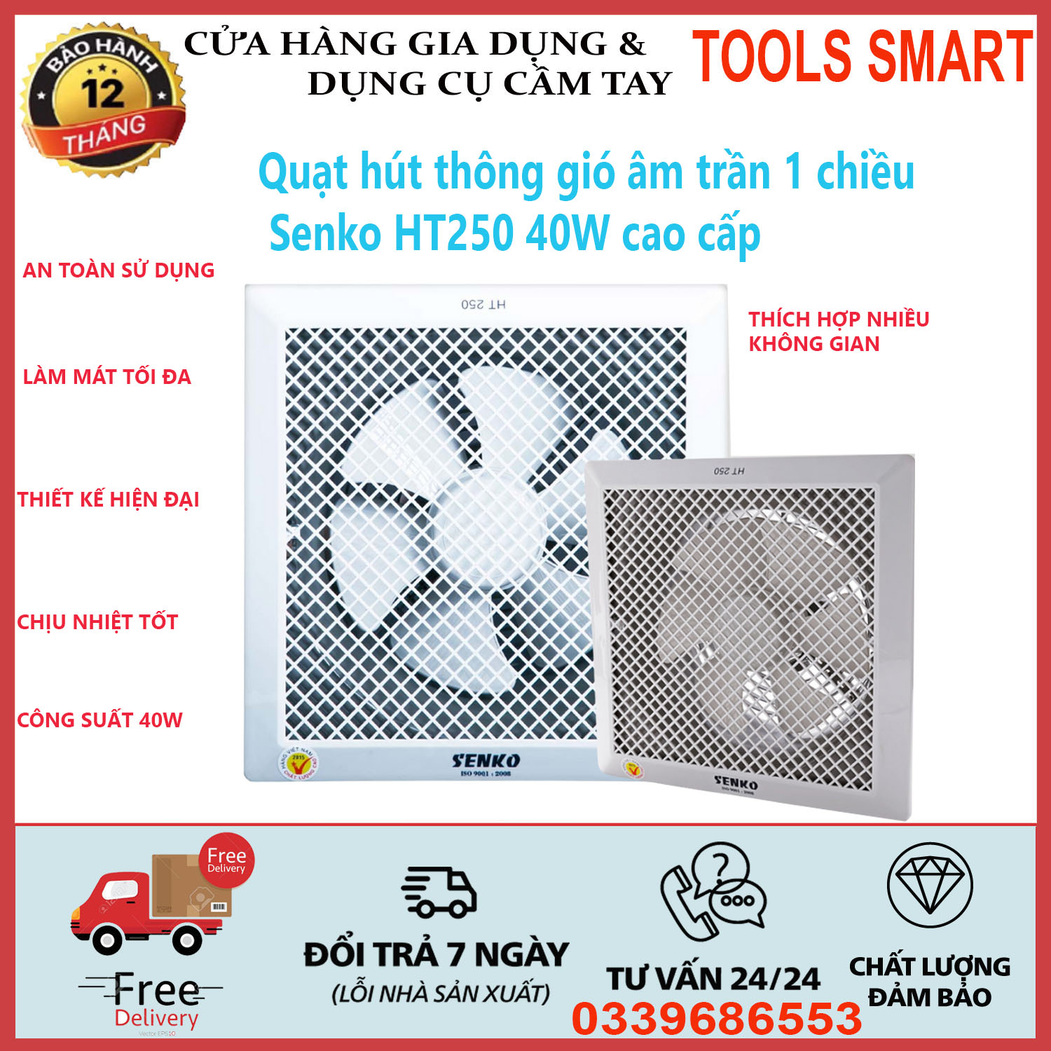 Quạt húy âm trần 1 chiều senk0 ht250 40w âm trần 3 tấc . quạt hút thông gió âm trần senk0 ht250,quạt thông gió senko , bảo hành 12 tháng