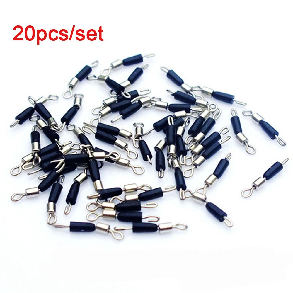 20Pcs/lot Fishing Swivels Snap Rolling Connector Line clip Ring 8 Word Ring Link 