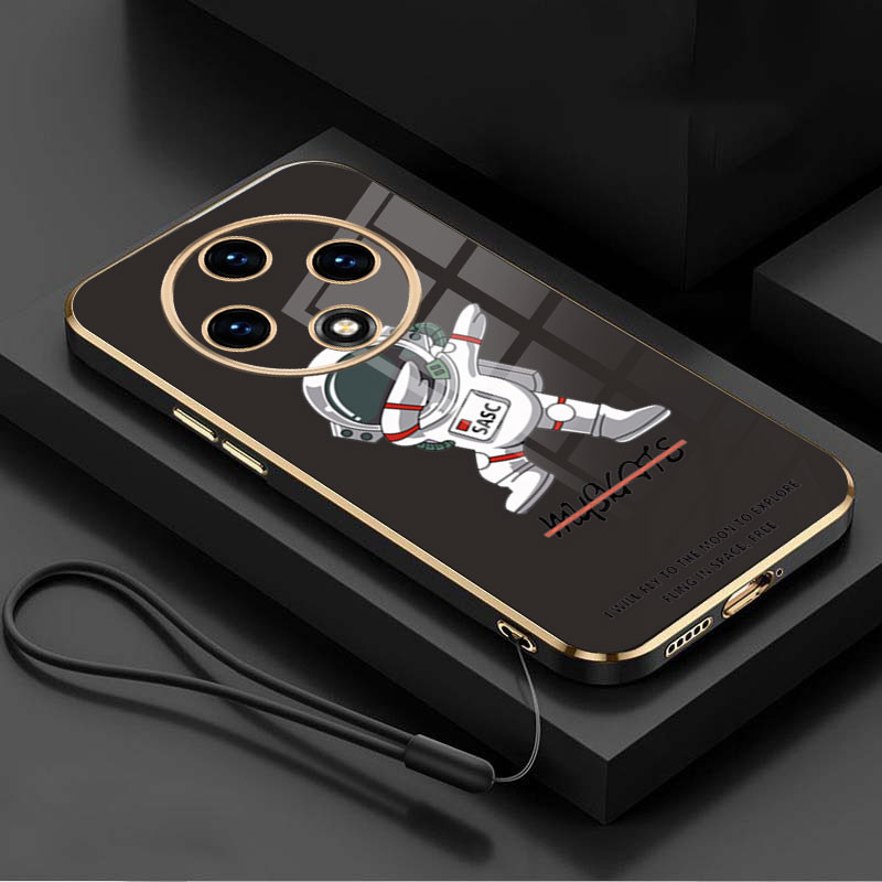 Xiaomi Redmi 14C Stylish Astronaut Rubber Phone Cover Space NASA Glossy Plating Case Shockproof Casing. 
