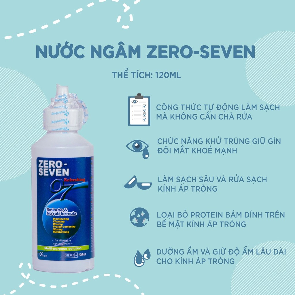 Nước Ngâm Lens Zero Seven Hàn Quốc 120ml & 360ml