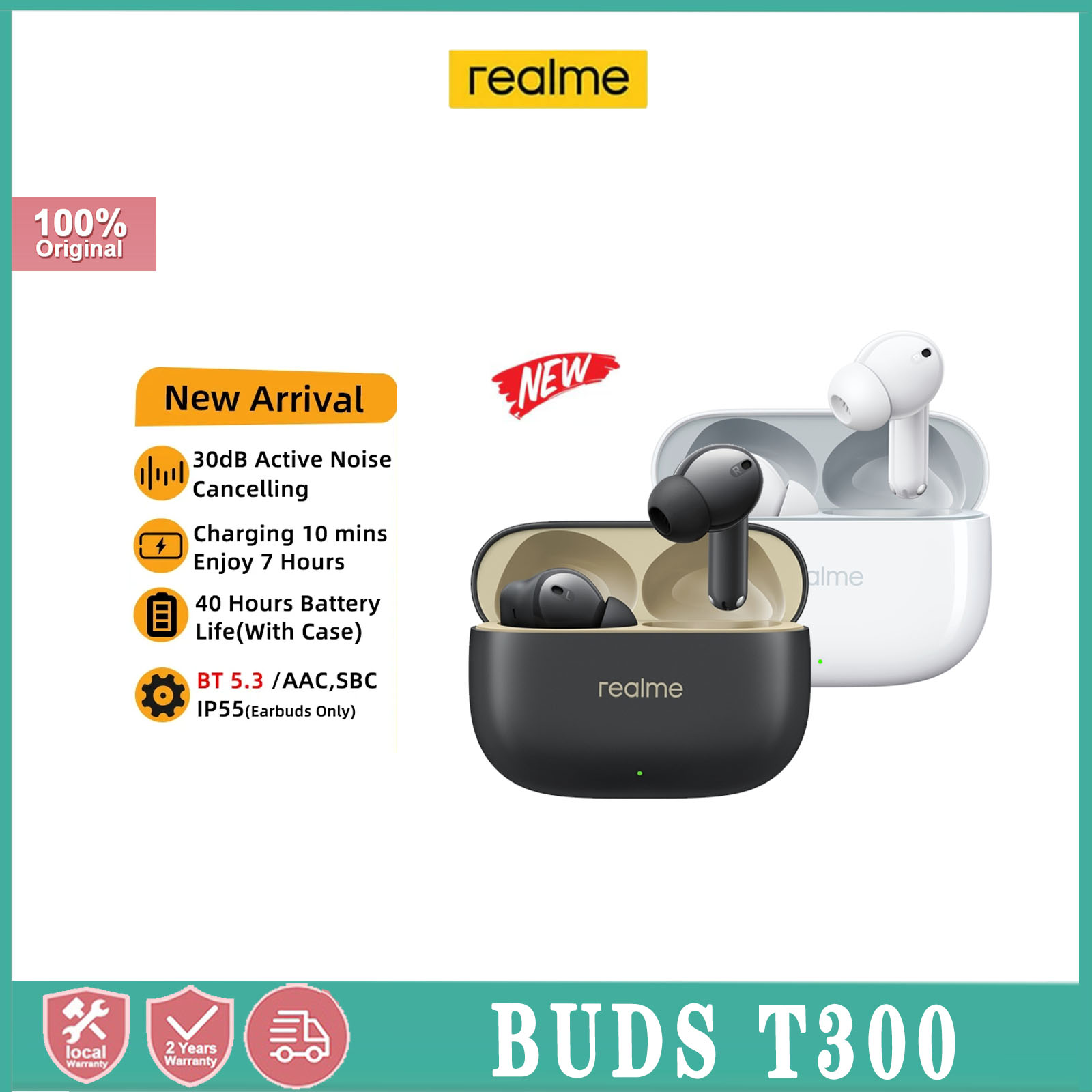 Realme airpods best sale battery life