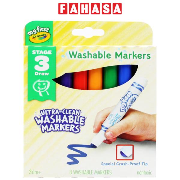 Hộp 8 Bút Lông Màu Rửa Được Ultra-Clean Washable Markers - Crayola 811324