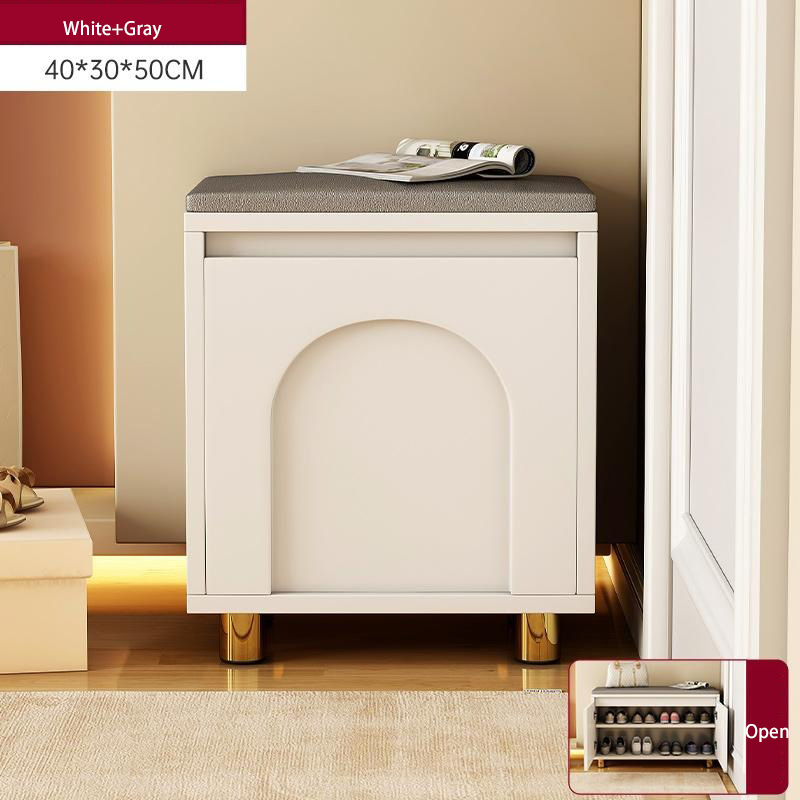 Shoe changing stool: You can sit on the shoe cabinet at the door of the home, and the stool can be integrated into the home, and the multi-layer shoe rack can be sitted