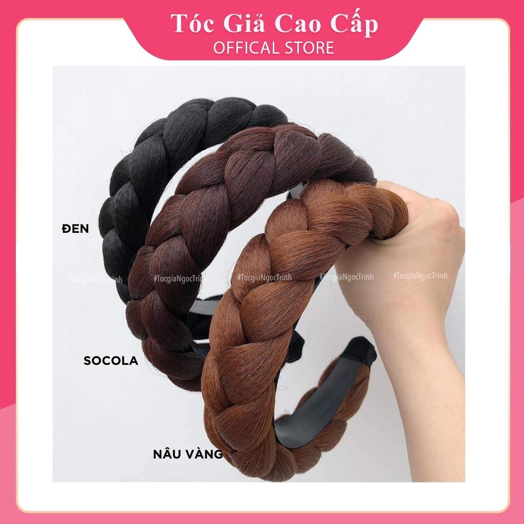 Tóc giả nữ đẹp băng đô tết tóc bấm phồng 5cm