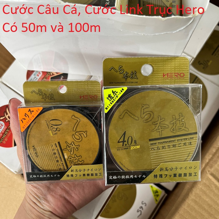 Dây Cước Câu Cá, Cước Link Trục Hero ( Vỏ Vàng) 50m Và 100m