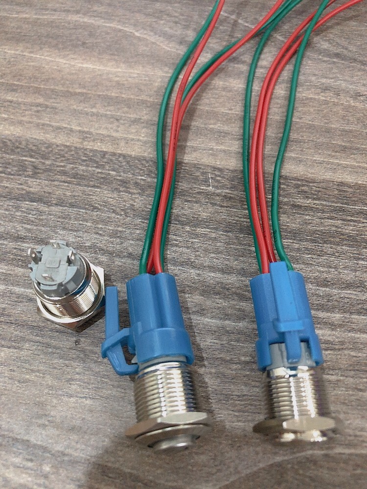 Công tắc 16mm led tròn nhấn nhả thân ngắn 12v 24v ô tô xe máy