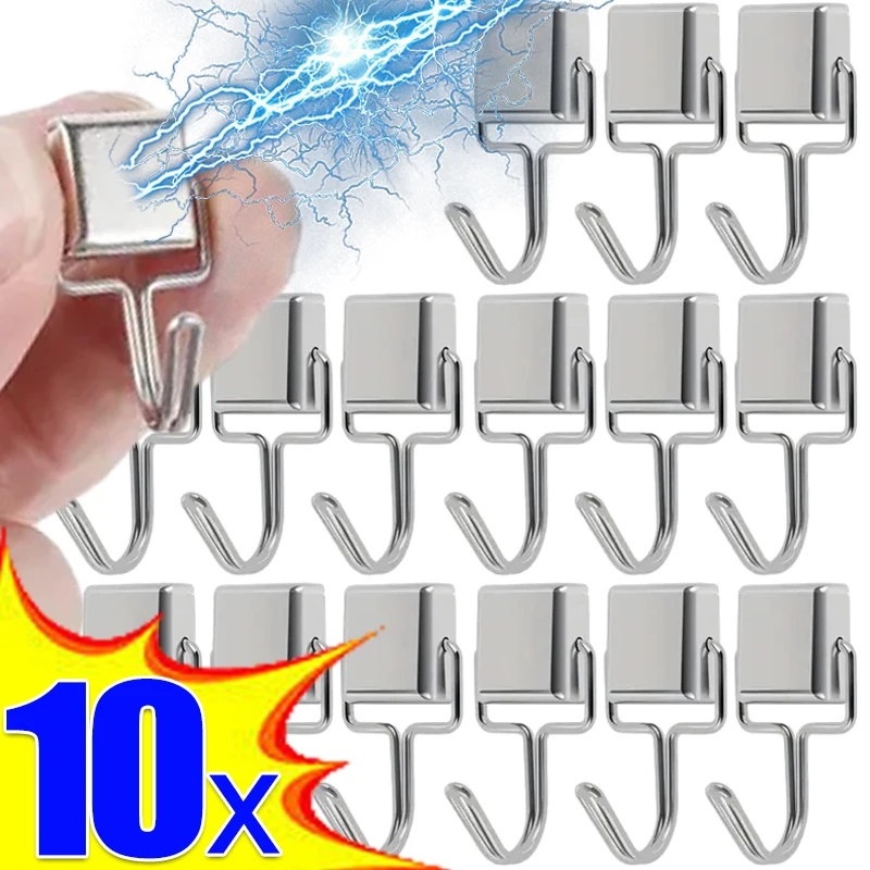 Feelife 10/1PCS Strong Hooks Multi-Purpose Storage Hooks Home Kitchen Bar Storage Hook Key Storage Hooks Bathroom Hangers