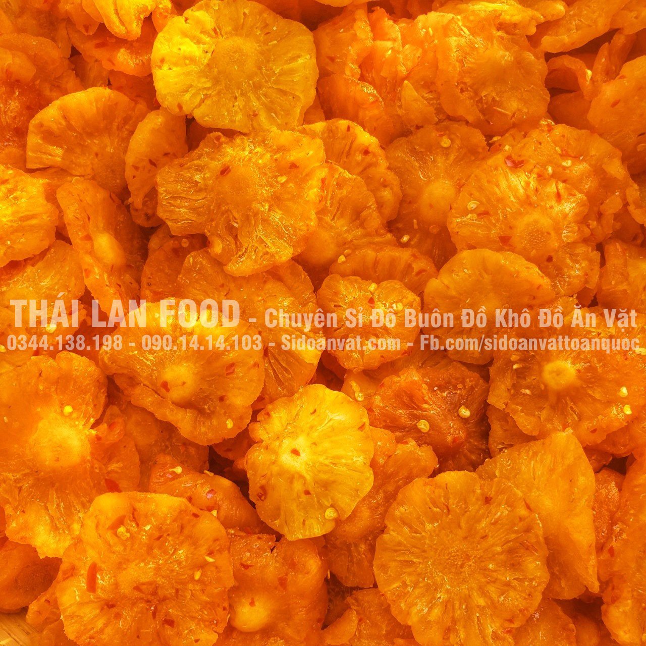 Thơm sấy dẻo muối ớt thái lan lon 500gram