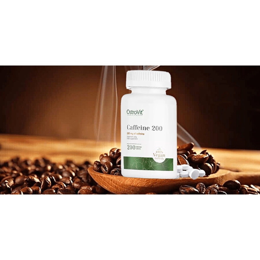 Viên Uống Ostrovit Caffeine (200 Viên) - Hỗ Trợ Tỉnh Táo, Giảm Mệt Mỏi, Tăng Khả Năng Tập Trung Não Bộ