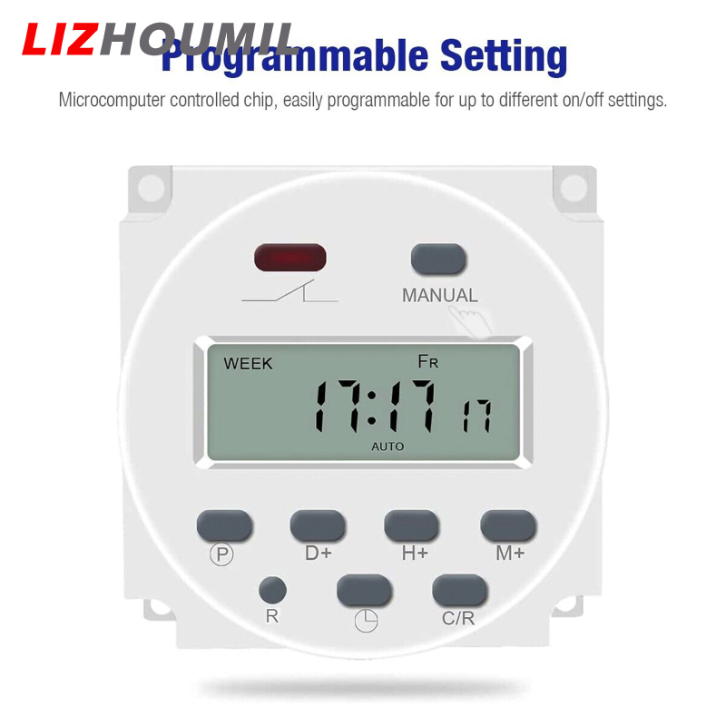 LIZHOUMIL Dc 12v Lcd Digital Timer Programmable Time Week Date Display Energy-saving Timer With Memory Function