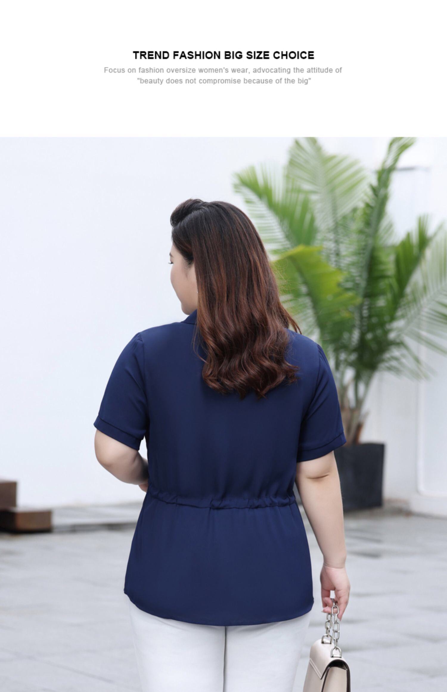 Áo sơ mi lụa rút eo bigsize - BSb622