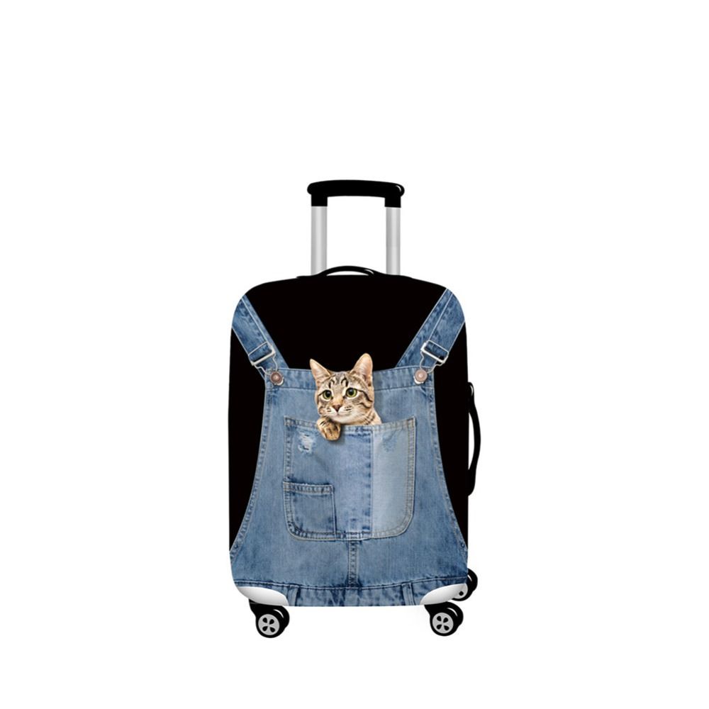 LANY MALL 3D Vỏ bảo vệ hành lý Chó mèo Họa tiết động vật Vỏ bọc vali Thời trang Phụ kiện du lịch Bọc chống bụi cho Vali đẩy